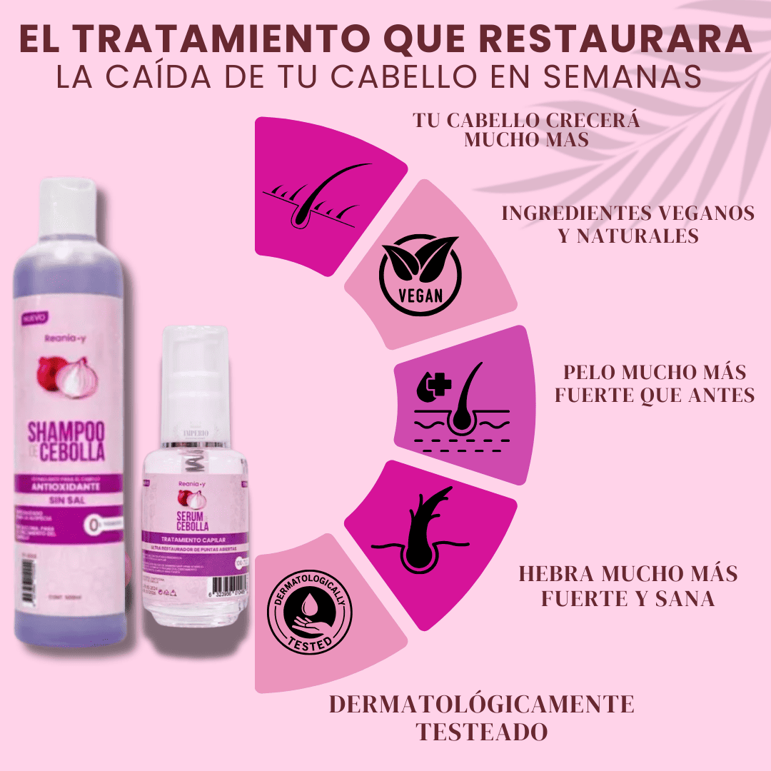 Onia® Shampoo + Serum de cebolla y romero con Tonico de Regalo🎁