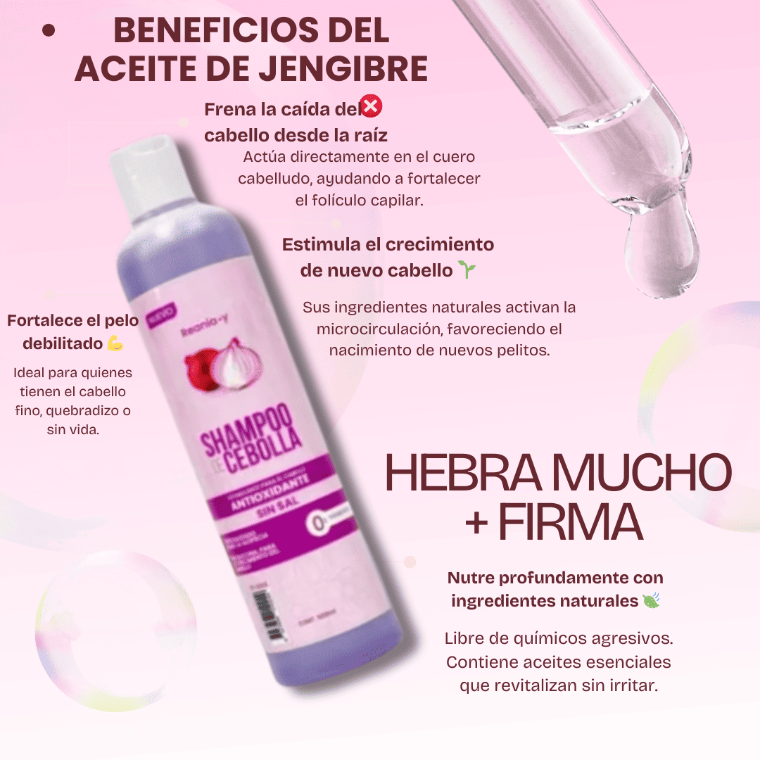 Onia® Shampoo + Serum de cebolla y romero con Tonico de Regalo🎁