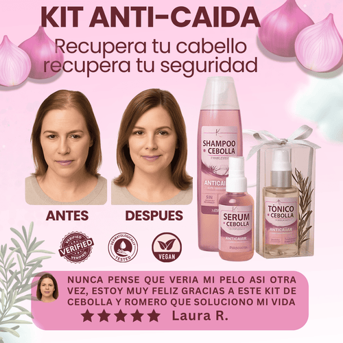 Onia® Shampoo + Serum de cebolla y romero  con Tonico de Regalo🎁