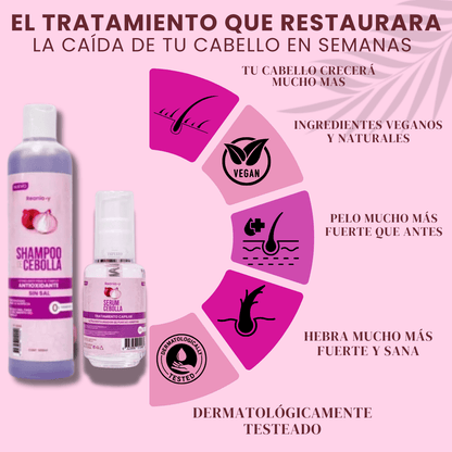 Onia® Shampoo + Serum de cebolla y romero  con Tonico de Regalo🎁